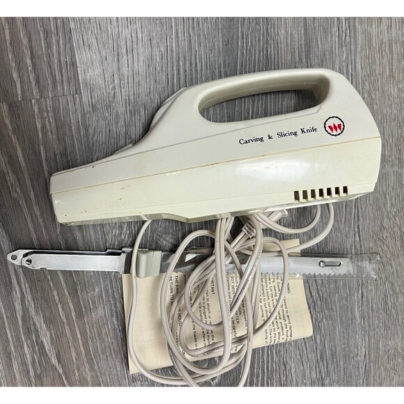 Electric Knife Slice Carve Stainless Steel‎ 2 Knives Vintage Box Manual Portable - Picture 5 of 7